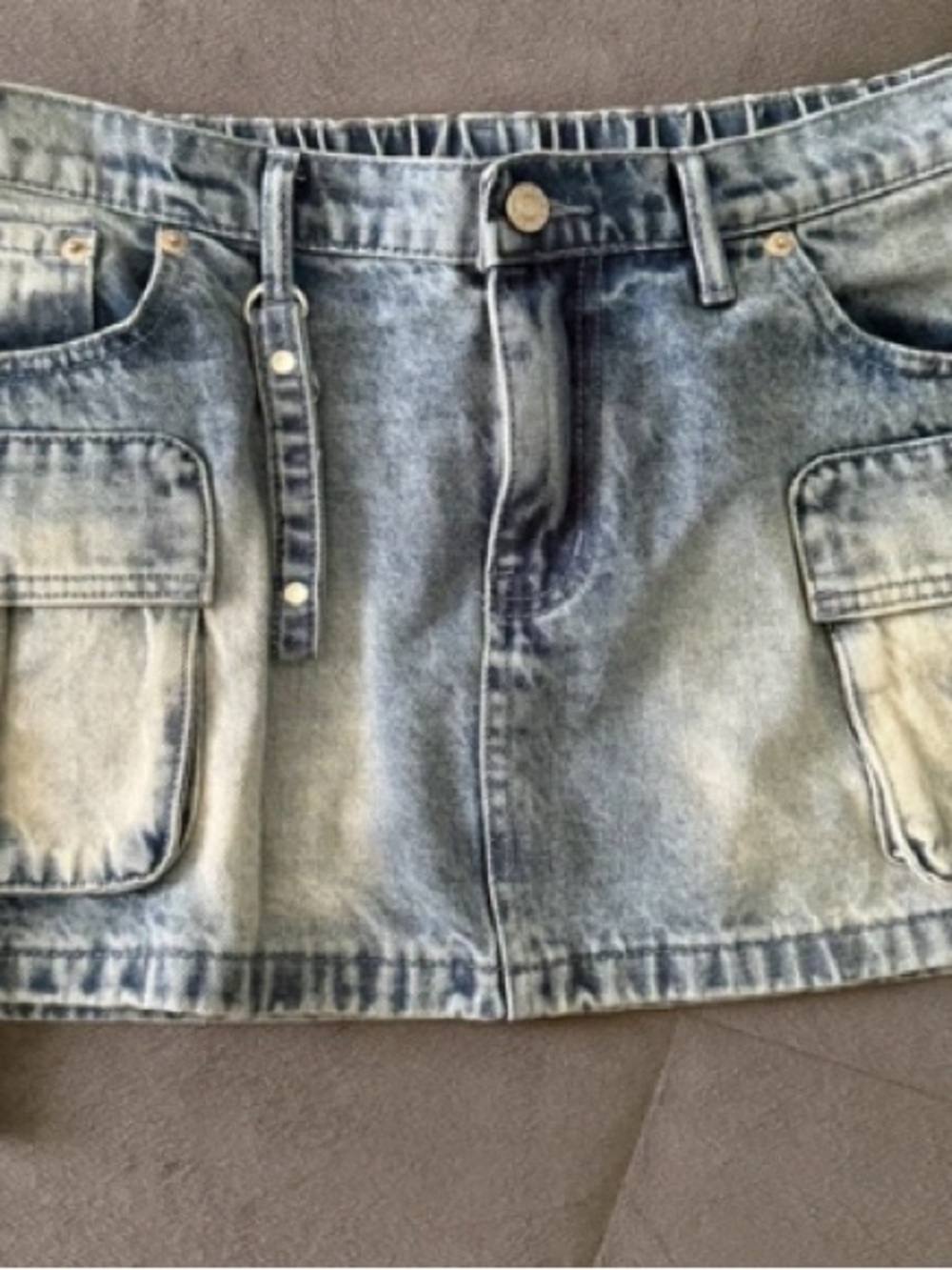 J for Justify Light Blue Washed Denim Mini Skirt